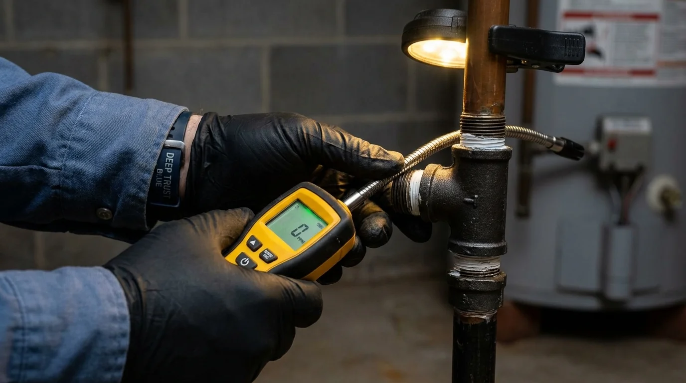 Gas leak detection with electronic sniffer by Johns Plumbing LLC in Aguada