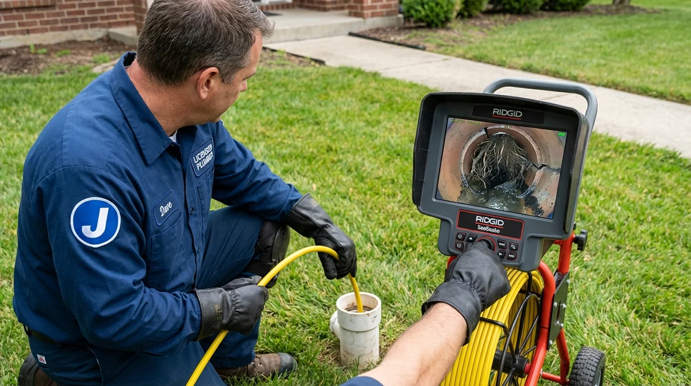 Sewer camera inspection being performed by Johns Plumbing LLC in Aguada